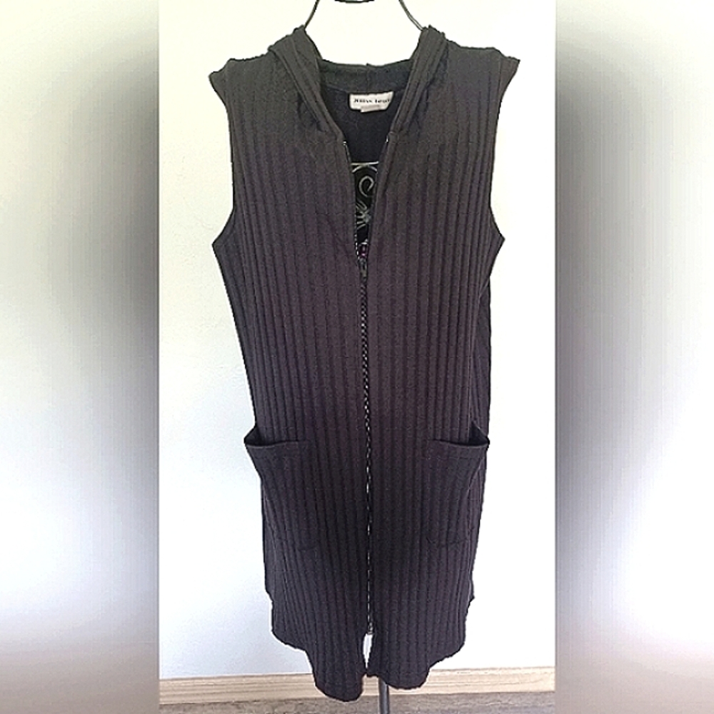 Jordan Taylor Hooded Ribbed Duster Vest